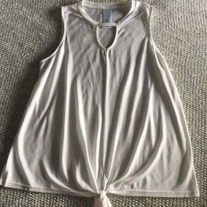 White Cut Out Tank Top
